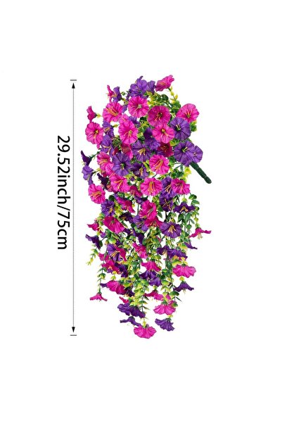 Choice3 Purple Red 2pc Artificial Hanging Flowers Silk Petunia Fake Flowers U...