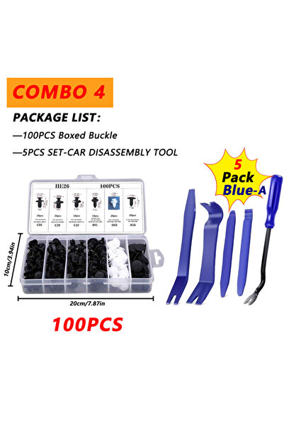 Choice5 Combo 4 100pcs Auto Fastener Clip Kit Fender Rivet Clips Car Body Pus...