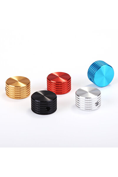 Choice4 black 17×10 mm all-aluminum solid core checkered knob cap round shaft...