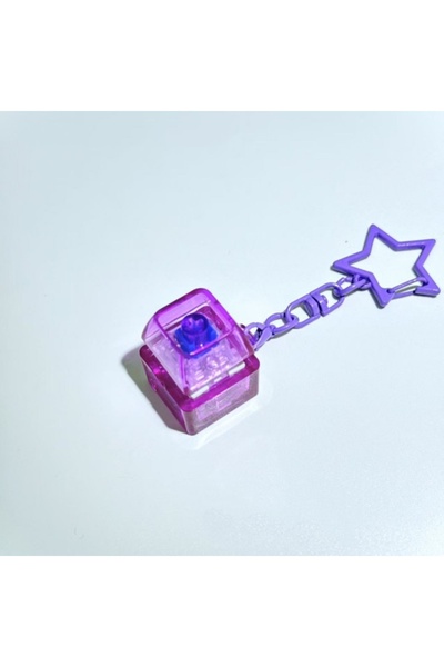 Choice6 Purple Portable Pentagram Pendant Mechanical Keyboard Button Keychain...