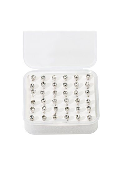 Choice silver white 36pcs/Box Ear Piercing Earring Studs-Fashion Alloy Ear St...