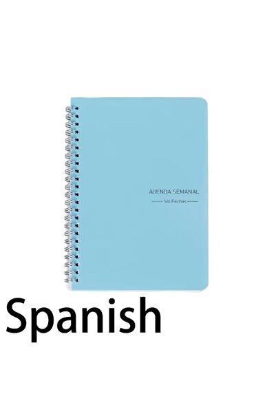 Choice 21x14 cm Spanish Blue 2025 A5 Spanish / English Agenda Notebook Bullet...