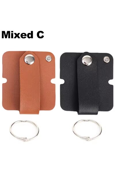 Choice3 Mixed C Leather Cable Clip with Key Ring Earphone Cord Holder Buckle ...