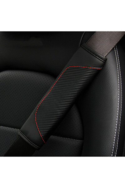 choice2 black 1 set of PU carbon fiber leather car shoulder guard belt decora...