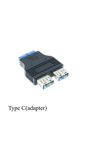 choice2 Type C(adapter) Dual USB 3.0 A Female 2 Ports to USB 3.0 20Pin Female...