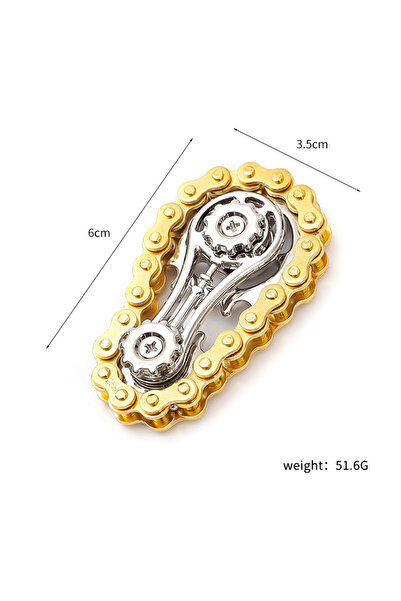 Choice 1 Pcs gold Chain wheel flywheel fingertip gyro chain metal toy stress ...