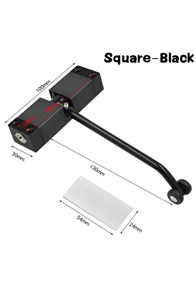Choice Square-Black All White/Black Automatic Door Closer Safety Double Sprin...