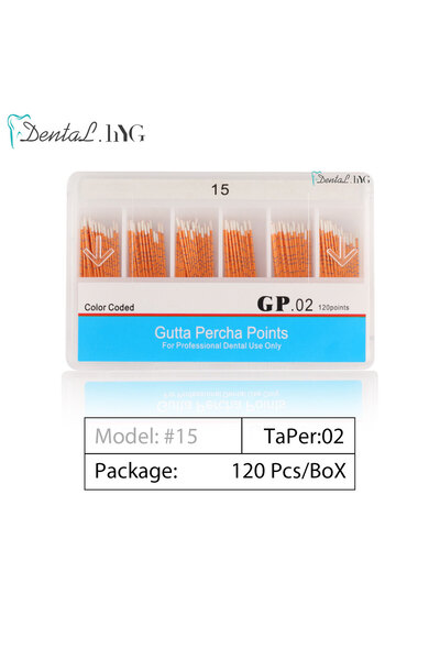 Choice16 GP02 Taper 15 Dental Gutta Percha Point Root Canal Endodontics Cotto...