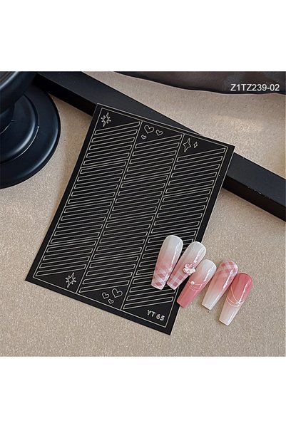 Choice Z1TZ239-02 Painted Design Hollow French Nail Art Sticker V-shaped Patt...