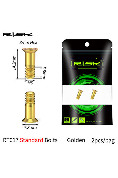 Choice 2pcs RT017-GD Risk MTB Road Bike Rear Derailleur Jockey Wheel Screws,T...