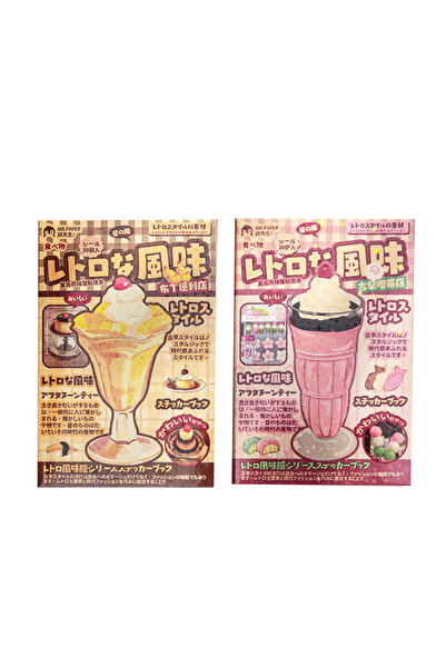 Choice5 AB 30/60 Pcs Japanese Food & Dessert Die-Cut Sticker Book Vintage Sho...