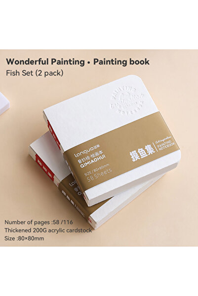 Choice8 2Books 8x8cm Languo 58 Sheets Drawing Notebook Thick Paper Sketchbook...
