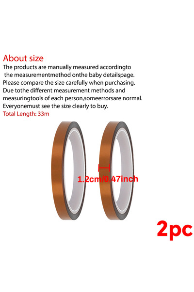 Choice4 12mmx33mx2pc Heat Tape, Adhesive Heat Resistant Transfer Tape, Heat V...