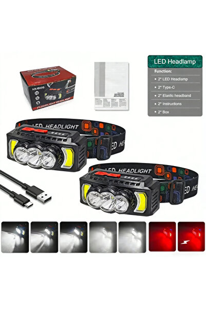 choice2 2pcs 35000LM Headlamp Super Powerful Flashlights EDC LED Flashlight P...