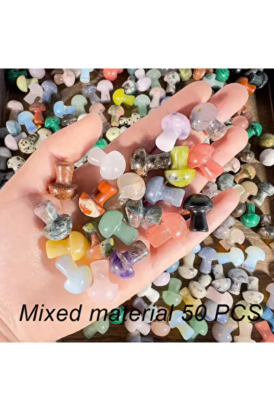 Choice Mixed 5 Packs 50Pcs Mini Natural Stone Crystal Mushrooms Figurines Min...