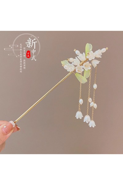 Choice A Elegant Chinese Style Hair Accessory Romantic Enameled Flower Tassel...