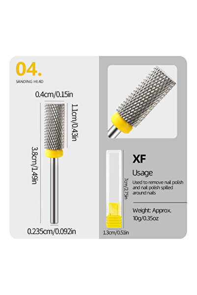 Choice5 XF Tungsten Steel Nail Drill Bits 3/32" Flat Head Milling Cutter Bits...