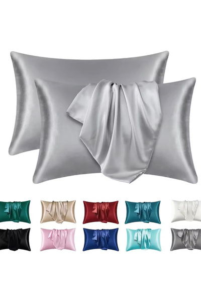 Choice 470*740mm Light Grey 1pc Boost Beauty Sleep Silky Satin Pillowcases: C...