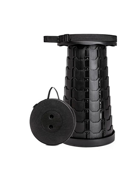 Choice black Thickened Travel Outdoor Rainbow Retractable Folding Stool, High...