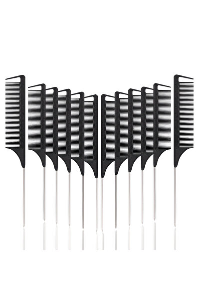 Choice4 12PCS KDDGWJS-Black Rat Tail Comb Set - Professional Fine-Tip Comb, A...
