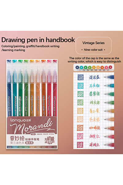 Choice Retro Series LANGUO 45/9 Colors Morandi Colorful Gel Pen Student Writi...