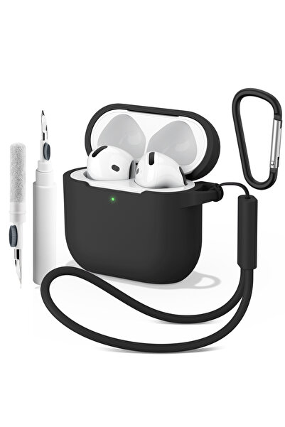 Choice For Airpods 4 Black Soft Silicone Case For Airpods 4 Earphone Cover Wi...