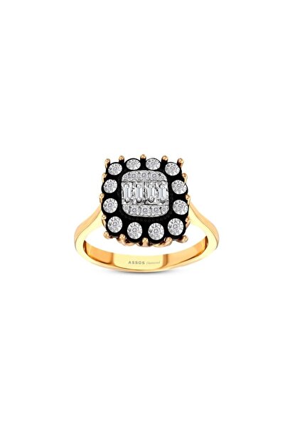 Assos Pırlanta 0.16 Karat Elmas Baget Taşlı Yüzük