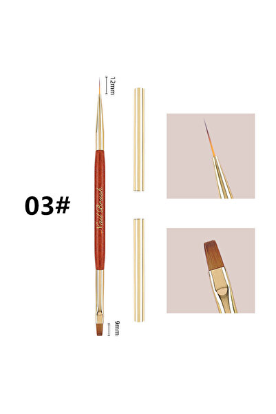 Choice G-B00378-03 1/4PCS Gold Double Head Nail Brush Drawing Brush Liner Bru...