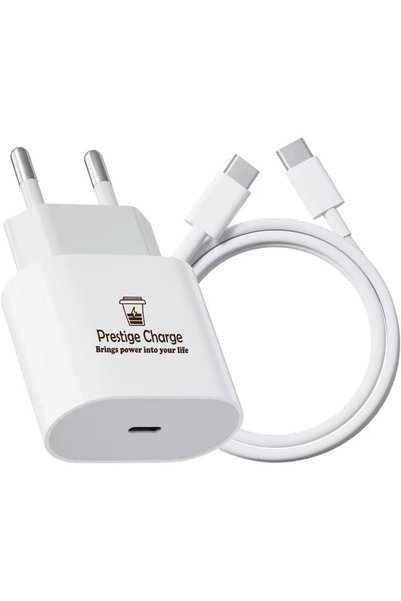 PRESTIGE CHARGE Incarcator USB-C PD 20W FastCharge, Cablu 2m Inclus, Compatib...