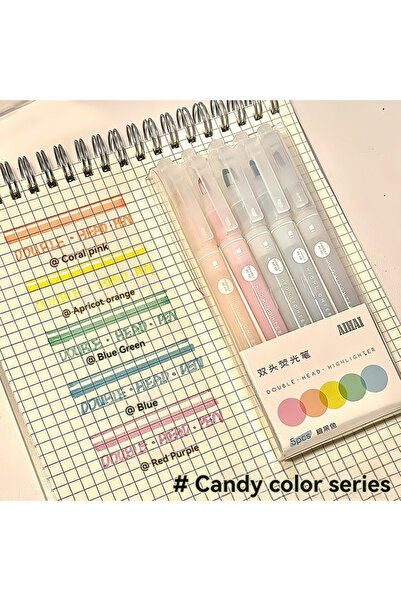 Choice1 Candy Colors -5pcs 5-Pack Clear View Highlighter Pens Double Head Sof...