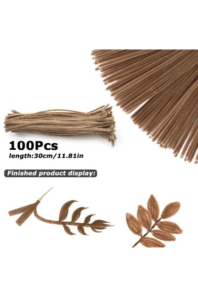 Choice4 30cm x 0.6cm Brown2 100Pcs 30cm Colors Chenille Stem Twisted Rod Iron...