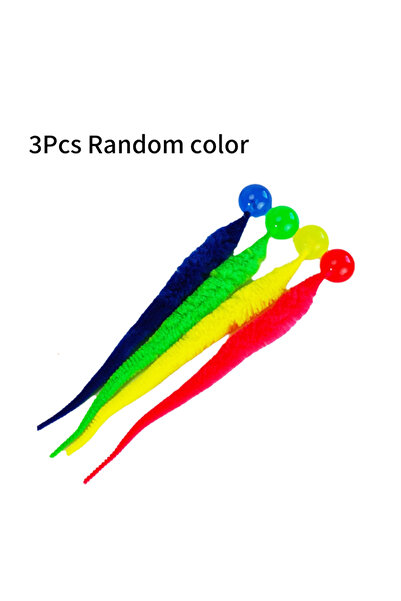 Choice Solid color-3pcs 3Pcs/Set Pet Toy Caterpillar Elastic Ball Cat Toy Rai...