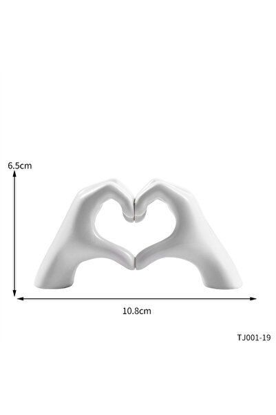 Choice White Resin Love Gesture Sculpture Desktop Decoration Sculpture Doll N...