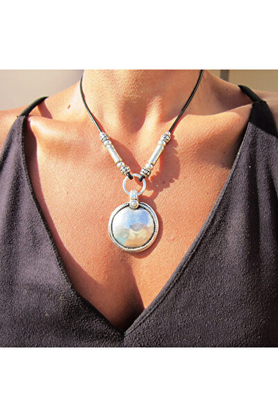 Choice YA4184 Bohemian Style Vintage Beaded Exaggerated Disc Silver Color Met...