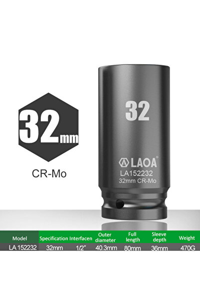 Choice8 مفتاح ربط سداسي عميق LAOA مقاس 32 مم LA152232، مقاس 1/2 بوصة، مقاسات ...