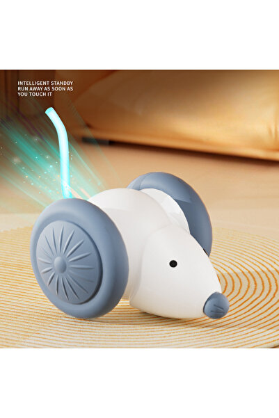 Choice White Interactive Cat Toy Electric Mouse Car Automatic Teaser kitten P...