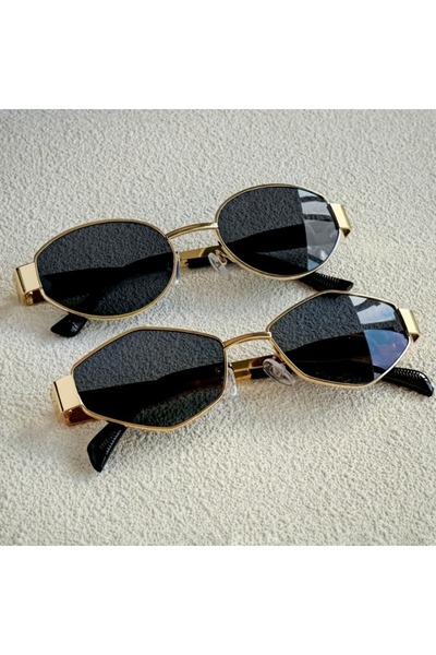 Choice Gray Gray 2pcs Summer Trendy Glasses Set Rhombus Oval Frame Fashion Gl...