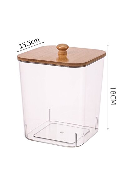 Choice L Laundry Powder Storage Box with Bamboo Lid, Cotton Swab Holder for L...