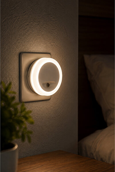 Binbirreyon White Led Night Lamp - Light Sensor, 66mm Jh024