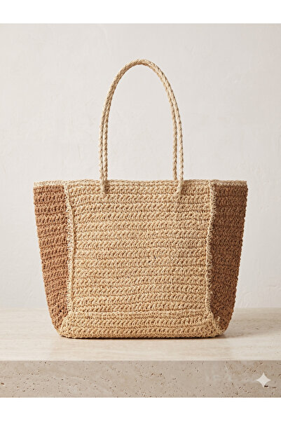 Generic Brand Beige Straw Bag 35X47 Cnt1085