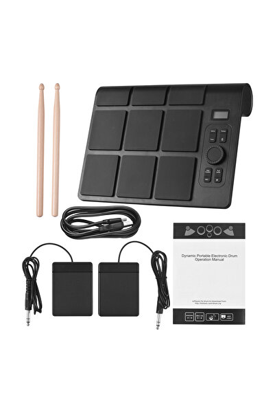 Choice black Electronic Tabletop Drum Set with 2 Speaker 9 Pads Color Lightin...