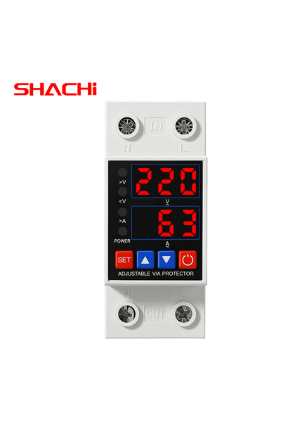 Choice 63A SHACHI 2P Adjustable Digital Display Overvoltage and Undervoltage ...