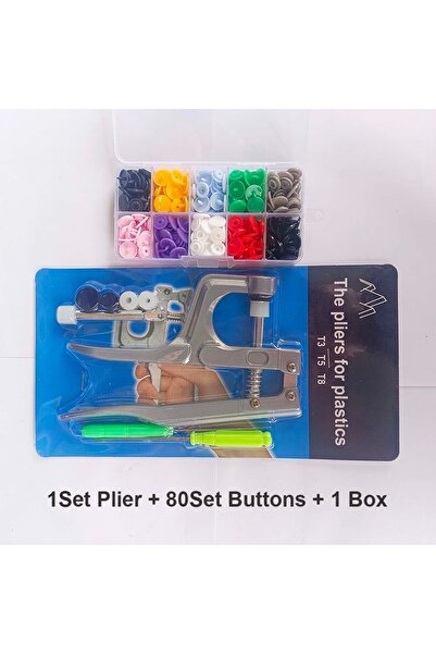 Choice3 كماشة T5 ومجموعة 80 قطعة من مشابك التثبيت على شكل حرف B، طقم أزرار كب...