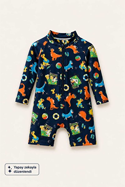 My Kids Wear Children's Long Sleeve Zippered Swimsuit - Comfortable and Casua...