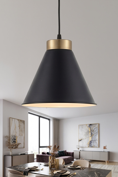 Marrien Liva Bohem Gold Siyah Metal Sarkıt (20 cm) Yemek Masası Üstü Avize Mu...