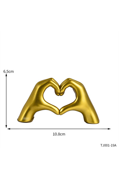 Choice Golden Resin Love Gesture Sculpture Desktop Decoration Sculpture Doll ...