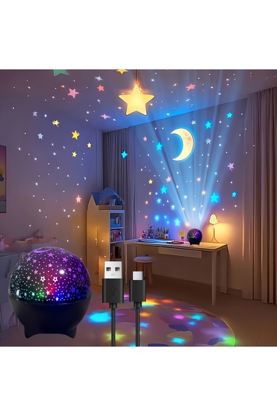 Choice moon light Star And Projection Lamp with 7 Colors for Bedroom Gaming L...