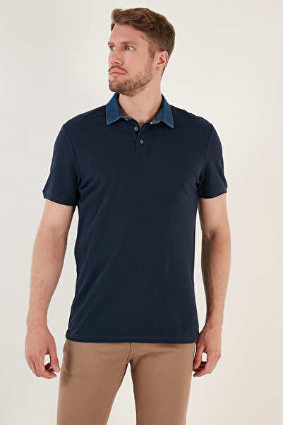 Buratti 100% Cotton Buttoned Regular Fit Polo Neck T-Shirt Men's Polo Neck T-...