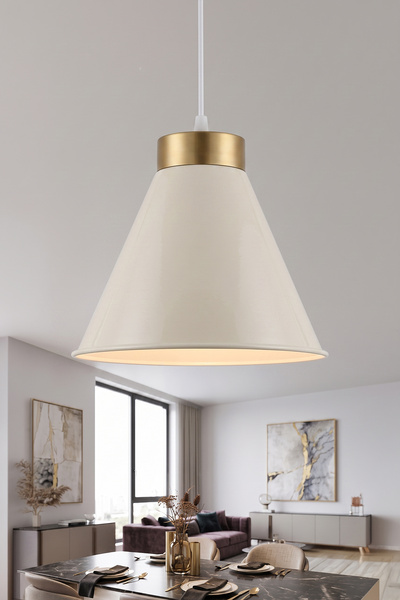 Marrien Liva Bohem Gold Krem Metal Sarkıt (20 cm) Yemek Masası Üstü Avize Mut...