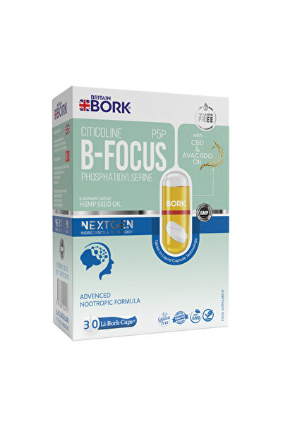 BRITAIN BORK B-FOCUS 30 Likit Kapsül Stikolin İçeren Konsantrasyon ve Dikkat ...